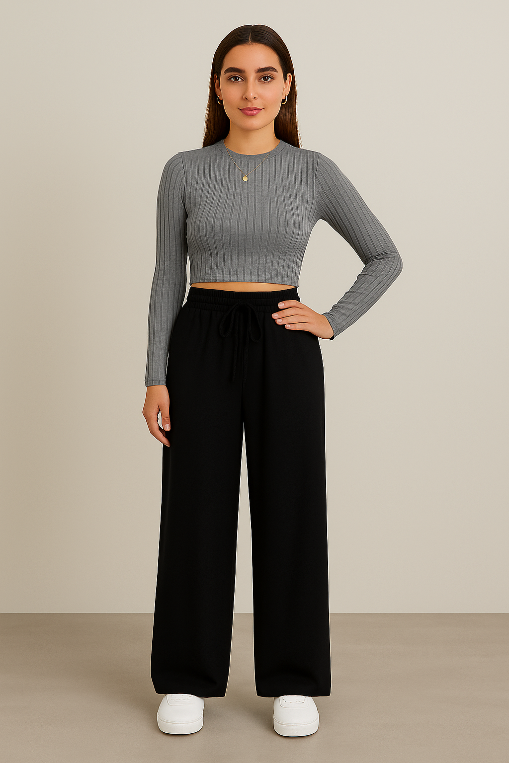 LEAH | DRAWSTRING WIDE-LEG PANTS