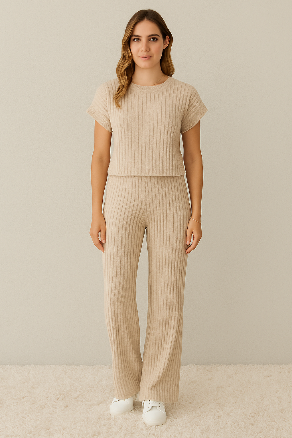 LUCILLE | RIBBED KNIT LOUNGE SET