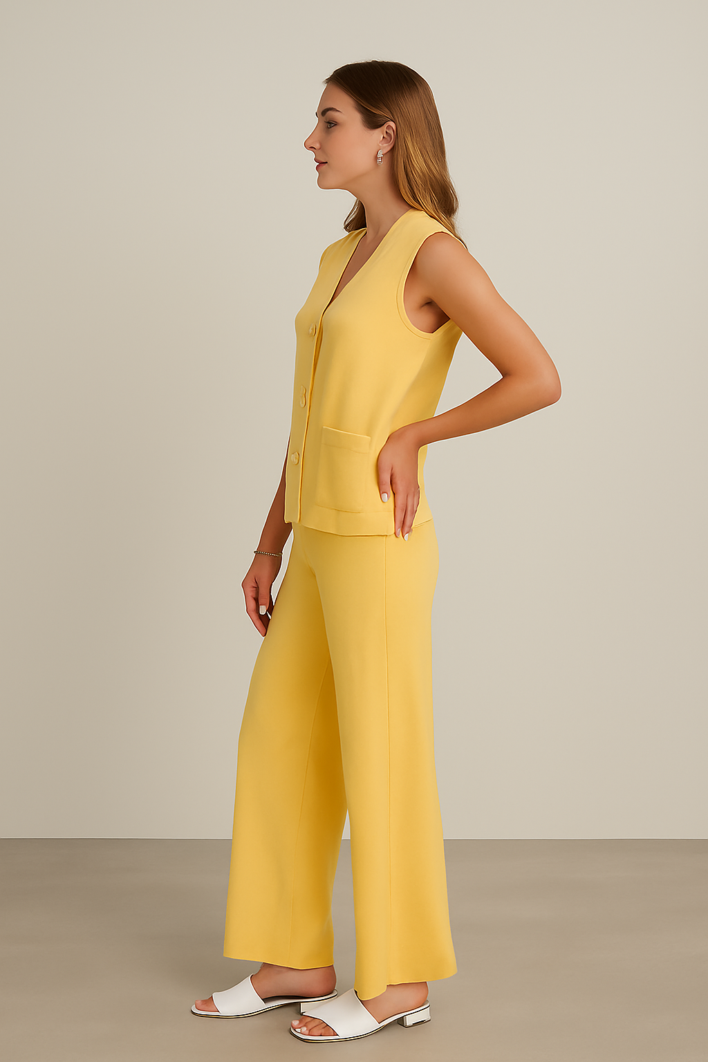 LILIAN | BUTTON-FRONT VEST SET