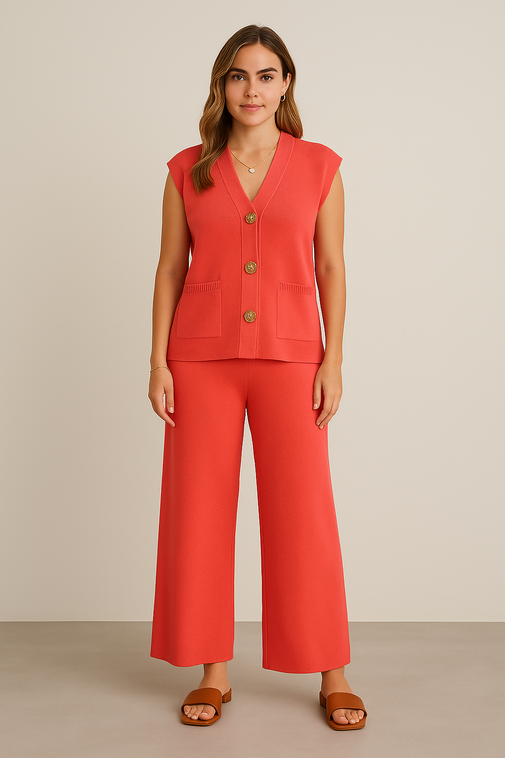 LILIAN | BUTTON-FRONT VEST SET