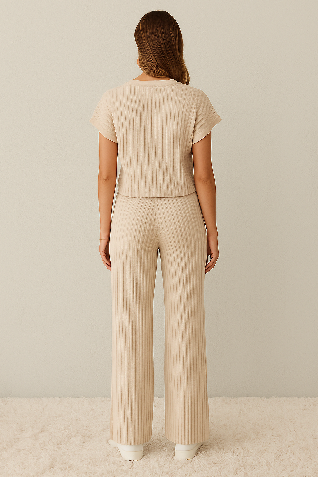 LUCILLE | RIBBED KNIT LOUNGE SET