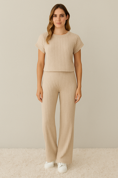 LUCILLE | RIBBED KNIT LOUNGE SET