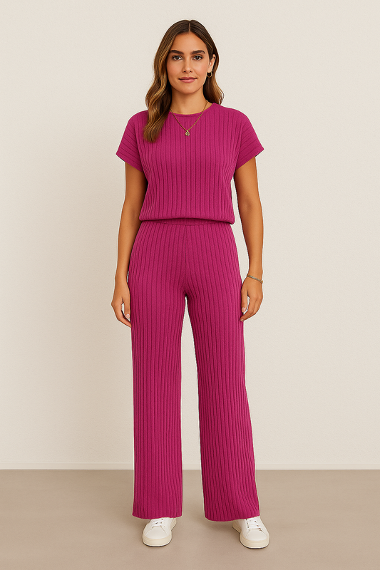 LUCILLE | RIBBED KNIT LOUNGE SET