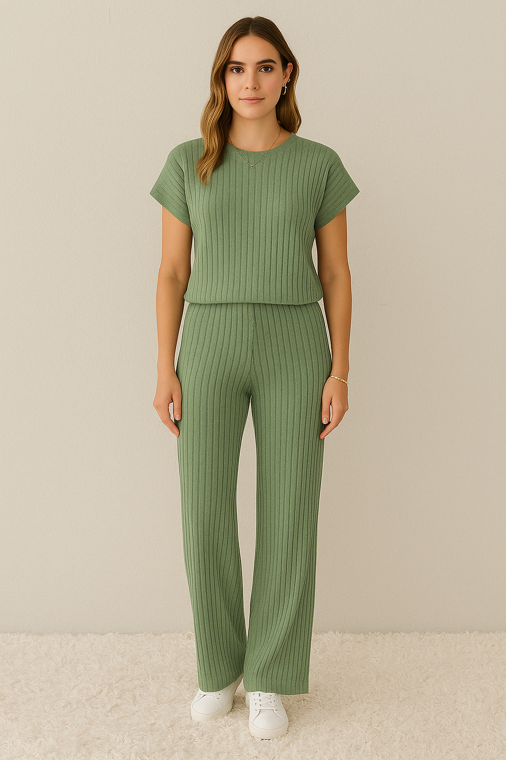 LUCILLE | RIBBED KNIT LOUNGE SET