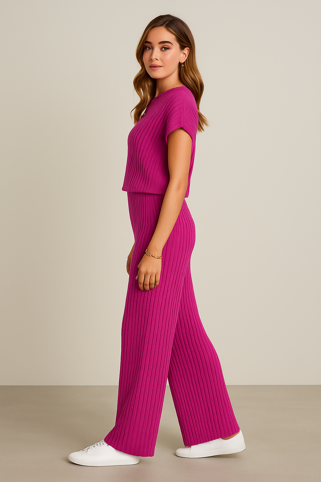 LUCILLE | RIBBED KNIT LOUNGE SET