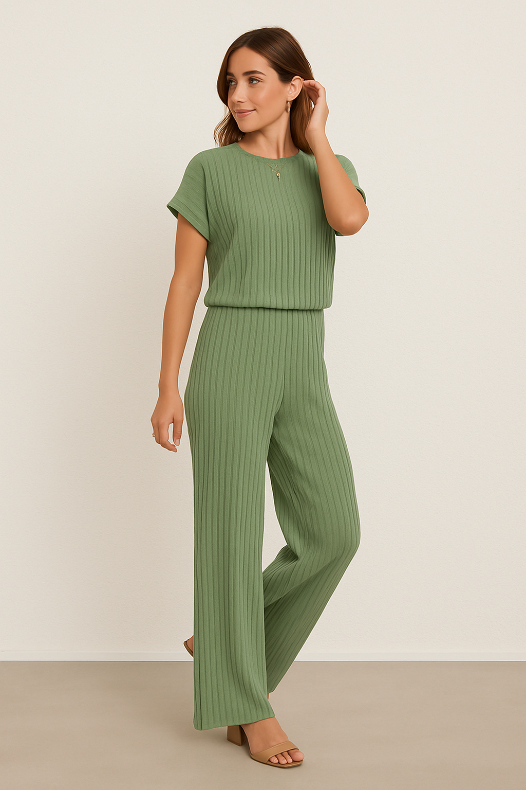 LUCILLE | RIBBED KNIT LOUNGE SET