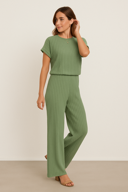 LUCILLE | RIBBED KNIT LOUNGE SET