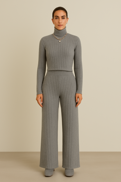 LUCY | RIBBED HIGH-NECK CO-ORD SET