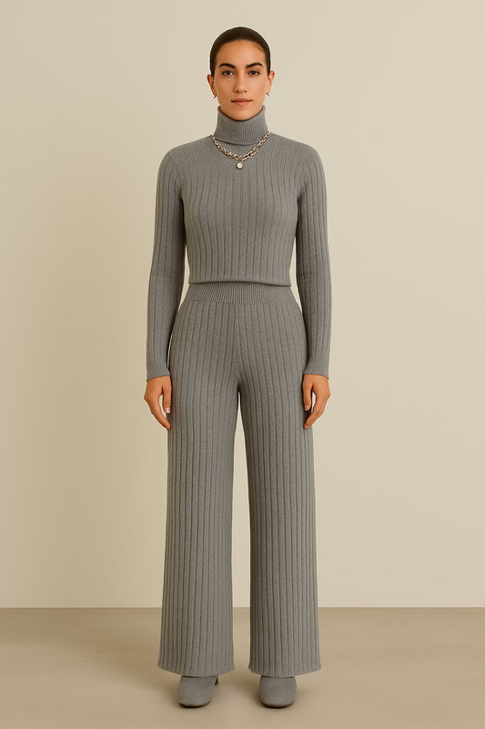 LUCY | RIBBED HIGH-NECK CO-ORD SET