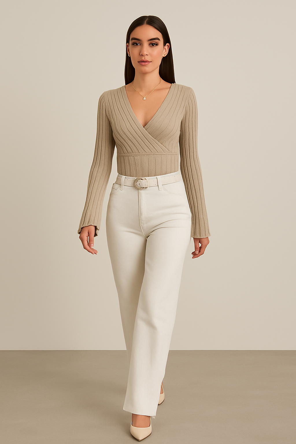 LYDIA | FLARE-SLEEVE WRAP TOP